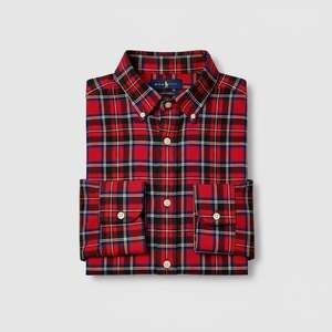 Ralph Lauren Red Green Plaid Flannel Button Down Shirt Size Large